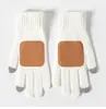 Guantes antideslizantes con etiqueta de cuero, lana tejida de color sólido, para pantalla táctil, cálidos, con rayas verticales, guantes de invierno de alta gama para hombres y mujeres, al por mayor