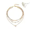 Cadena de Clavícula de Estilo Lujo Ligero Coreano Japonés Dulce Cadena de Perlas Versátil en Capas Retro para Suéter
