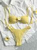 2026 Novo Biquíni Sexy de Cor Sólida Girassol Cor Sólida Estilo Ins Roupa de Banho Biquíni de Duas Peças para Férias em Sanya