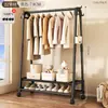 Prateleira Combinada de Plástico Cabide Simples Varal de Roupas de Chão Quarto Uso Doméstico Cabide de Roupa Varanda Interna Cabide de Roupa Gadget