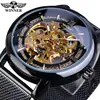 Novo Vencedor Estilo Europeu e Americano Moda Masculina Casual Hollow Movimento Mecânico Relógio Mecânico Automático Atacado