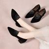 Tacones Altos de Punta Fina para Mujer Otoño e Invierno 2025 Zapatos Planos Pequeños Elegantes Sencillos de una Sola Correa para las Cuatro Estaciones Zapatos de Moda con Diamantes Calientes