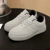 Xiaolante Transfronterizos Algodón Estilo Hong Kong Nuevo Retro Suela Gruesa Zapatos de Mujer Rayados Casuales Zapatos Blancos Zapatos Deportivos de Moda para Hombre