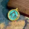 Gran Venta Tíbet Nepal Puro Pintado a Mano Thangka Tara Verde Núcleo de Tarjeta de 3.5