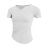 Roupas de Ginástica Femininas Manga Curta Justa Slim Top Esportivo Verão Corrida Camiseta Elástica Respirável Roupas Profissionais de Yoga