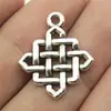 25x21 mm 2.2 g Plata Antigua Accesorios para Ropa Colgante Serie Geométrica Colgante de Nudo Chino