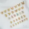 Pulsera DIY de Perlas con Abalorios Espaciadores de Zirconio de Colores Rellenos de Oro de 14 Quilates que Conservan el Color, Mariposa Abeja, Agujero Doble, Fila Doble, Agujero Triple, Fila Triple