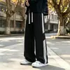 Jeans de Pierna Recta con Rayas Patchwork para Hombre Otoño Delgados Retro Americano Pantalones de Pierna Ancha Adolescente Sueltos Casuales