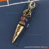 Latón antiguo diamante mortero mágico llavero de coche colgante Xizang multiplicador bronce antiguo mango de mano colgante