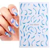 Belleza Total Transfronterizo Nuevas Pegatinas para Uñas Artísticas 3D Dibujos Animados Azul Tinta Lunares Franceses Ballena Pegatinas para Uñas Artísticas