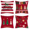 Amazon Transfronterizo Temu Nuevo Cojín de Almohada Navideño Decoración para el Hogar Felpa Corta Lino Funda de Almohada Estampada