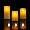 Nueva lámpara de vela de plástico con control remoto de carga USB, mecedora, para boda, Buda, iglesia, fiesta, bar, lámpara de vela especial