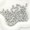 Cuentas de acrílico con letras del alfabeto inglés cuadradas plata antigua DIY pulsera de cuentas hecha a mano collar accesorios de joyería material