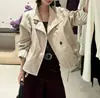 Chaqueta corta de primavera y otoño 2026 para mujer, estilo nuevo con cuello alto, tapeta diagonal, corte holgado, adelgazante, versátil, top chaqueta petite, moderno