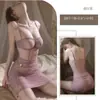 Lencería Sexy con Pecho Transparente, Atuendo de Puro Deseo, Body Sexy Ajustado para Dormir, Camisola Vestido Transparente Fruncida, No Necesita Quitarse