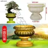 Molde para Vaso de Flores Cimento Bonsai Redondo Plástico Aço Modelo Concreto Moldado no Local Ferramenta de Polimento Modelo Peça Única Consignação Atacado