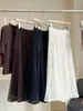Falda midi plisada de malla y terciopelo patchwork para mujer, nueva colección otoño/invierno 2026, de cintura alta, falda acampanada adelgazante