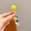 Corda de Cabelo com Miçangas Coloridas Dopamine para Trança de Bolhas Corda Doce para Cabelo Alta Elasticidade Durável Elástico de Cabelo Corda para Rabo de Cavalo Acessório de Cabelo