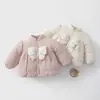 Chamarra de algodón acolchada para bebé, top acolchado grueso, abrigo cálido para niñas, 120g, abrigo de otoño/invierno para bebés y niños pequeños para niñas