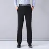 Calça Social Masculina Calça de Vestir Casual Masculina Primavera e Verão Fina Slim Reta Alta Elasticidade Calça Social Preta