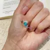 Anillo Brillante Exquisito de Moda de Nicho Joyería Incrustada Personalidad Elegante Suave Simple Noble Anillo Anillo de Dedo