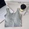 Colete feminino de algodão com base de almofada no peito, vestimenta externa, curta, esportiva, para estudantes, ioga, peito, costas bonitas, Spice Girls, top sem mangas