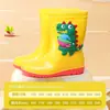 Botas de lluvia de caña media para niños Niños Niñas estudiantes de primaria forradas de polar cálidas zapatos de agua para bebé antideslizantes impermeables de algodón botas de lluvia