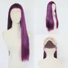 Peluca Morada con Encaje Frontal Peluca de Encaje Frontal 13*4 Cabello Largo Recto Morado Peluca con Línea de Cabello Natural