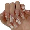 Pegatinas para uñas usables, pegatinas para uñas, perla, camelia, nuevo estilo, manicura de longitud media, uña postiza, manicura, pieza de uña