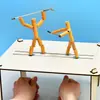 Kit de Materiales Hombre de Bambú DIY Hombre Pequeño de Bambú Especificado por el Maestro Juego Educativo de Batalla para Dos Jugadores Hombre de Bambú con Mesa de PK