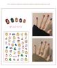 Pegatinas de uñas de dibujos animados de oso coreano estilo ins, lindas pegatinas de animales, parches de decoración de uñas con diseño de unicornio y flores, aha
