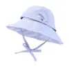 Chapéu de Sol de Aba Larga de Verão com Laço e Corda à Prova de Vento, Chapéu Dobrável para Viagem ao Ar Livre com Proteção Solar, Chapéu de Pescador para Mulheres Atacado