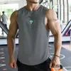 Comercio exterior transfronterizo 2023 verano para hombre deportivo casual fitness muscular malla sin mangas chaleco para hombre brócoli