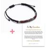 Popular Corda Trançada de Nylon Código Musgo Ímã Preto Ferro Pedra Pulseira Trançada Espaçador Lasca de Madeira Pulseira com Contas Magnéticas Pulseira