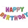 Balão de filme de alumínio com letras em inglês 'Happy Birthday' de 16 polegadas conjunto balão de folha de alumínio decorativo para aniversário de bebê