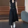 Conjunto de Moda de Dos Piezas de Verano de Tendencia para Mujer con un Elegante Diseño sin Mangas, Nuevo Conjunto de Falda y Blusa Chic Estilo Americano 2025