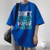 Camiseta de Manga Tres Cuartos de Color Sólido Estampada Retro Americana para Hombre Verano Nuevo Casual Holgada Versátil Estilo Hong Kong Cuello Redondo Top