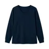 Bestseller Transfronteiriço Europeu e Americano Roupas Femininas Amazon Bolso Patch Cor Sólida Gola V Manga Longa Top Solto Casual Tricô Camiseta