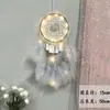 Apanhador de Sonhos Indiano Lua Branca Ornamento Pendurado Estilo Menina Sino de Vento Estilo Floresta Decoração de Quarto Presente de Aniversário Estrela Pena Wu