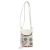 Bolsa para teléfono móvil, bolso pequeño cruzado, simple y elegante, moderno y versátil, bolso de hombro para mujer para el trabajo, bolso de hombro bordado de estilo étnico para mujer
