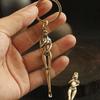 Dropshipping Cobre Puro Latão Beleza Limpador de Ouvido Ferramenta de Limpeza de Ouvido Portátil Chaveiro Limpador de Ouvido Retro Criativo Colher de Ouvido