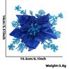 Novo pó de ouro de Natal flor artificial 16cm glitter acessórios de flores artificiais decoração de árvore de Natal pingente de flor de Natal