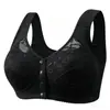 Sutiã de Meia-idade com Fecho Frontal Transfronteiriço Plus Size Roupa Íntima Fina Sutiã Push-up Top Feminino Sutiã Nadador Beauty Back Sem Aro