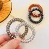 Elástico de Cabelo Estilo Cordão de Telefone de Celebridade da Internet Coreana, Corda de Cabelo Preta Simples para Mulheres, Acessório Elástico para Coque