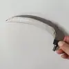Hoz de Acero al Manganeso Metálico, Cuchillo Grueso de Acero Duro para Cortar Hierba al Aire Libre, Hoja de Media Luna para Plantas Acuáticas de Pesca, Cuchillo Dentado para Pesca en la Naturaleza, Equipo de Pesca