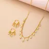 Diseño Pequeño y Exquisito, Pendientes y Collar de Circonita Súper Brillantes en Forma de Gota de Agua, Estilo de Lujo Ligero, Conjunto de Hebillas de Oreja de Corazón de Amor a la Moda para Mujeres