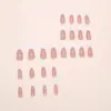 Comercio Exterior Blanco Leche Simple Estilo Francés Dulce Versátil Arte de Uñas Removible 24 Piezas Uñas Postizas