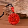 Collar Colgante Redondo Atrae Fortuna de Cinabrio Crudo con Alto Contenido de Arena Dorada Púrpura, Adecuado para Hombres y Mujeres en su Año Zodiacal, Al por Mayor