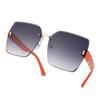 Librito Rojo Cara Grande Delgado Elegante Gafas de Sol con Protección Solar para Mujer Nueva Llegada Sin Montura Borde Cortado Gafas de Sol para Hombre Protección UV