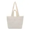 Bolsa Acolchoada de Algodão Lisa e Estilosa, Bolsa de Mão da Moda, Nova Bolsa Tote de Ombro Único Estilo Coreano Inverno 2026
